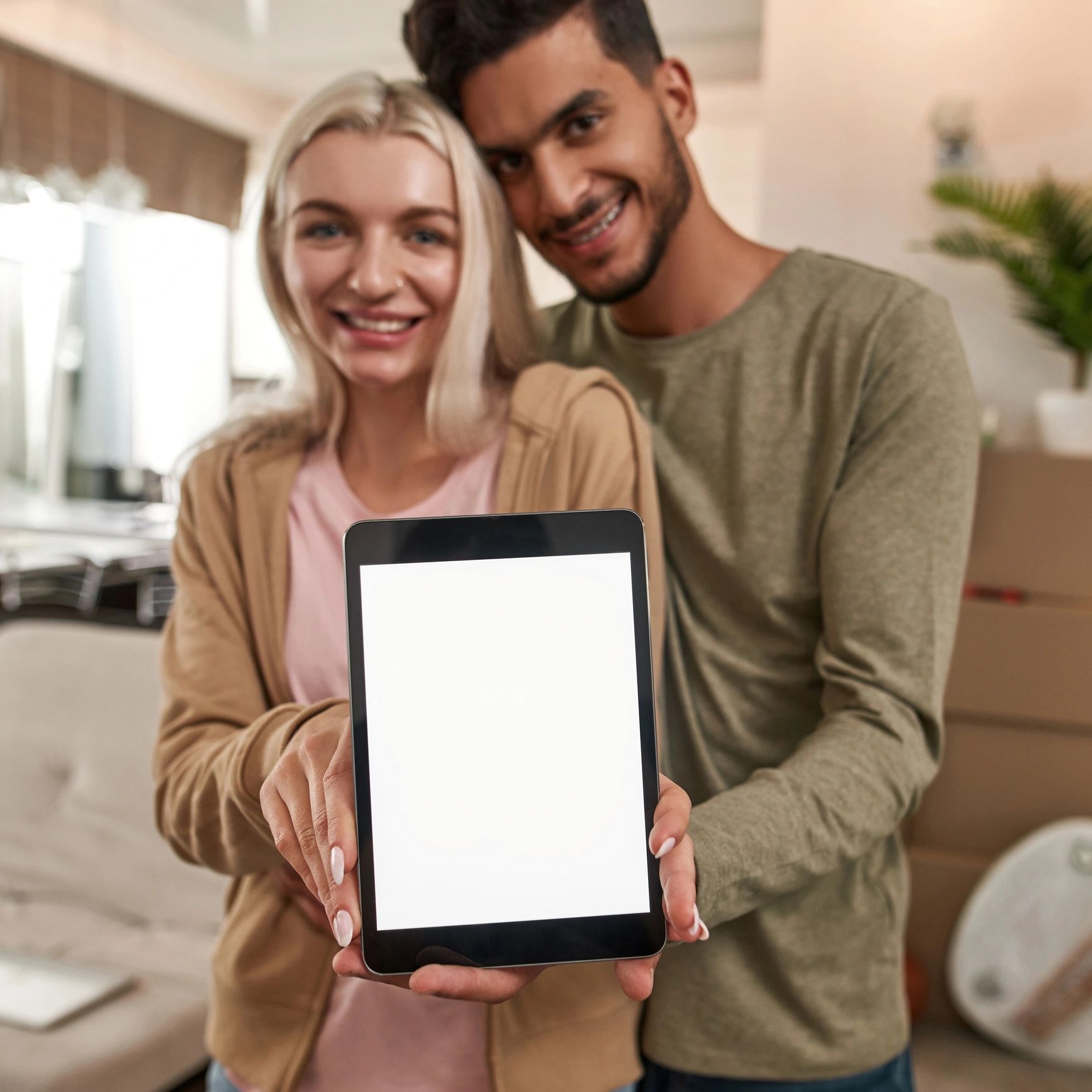 Satisfied interior design client review portrait