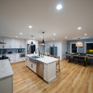 Modern farmhouse kitchen and dining room