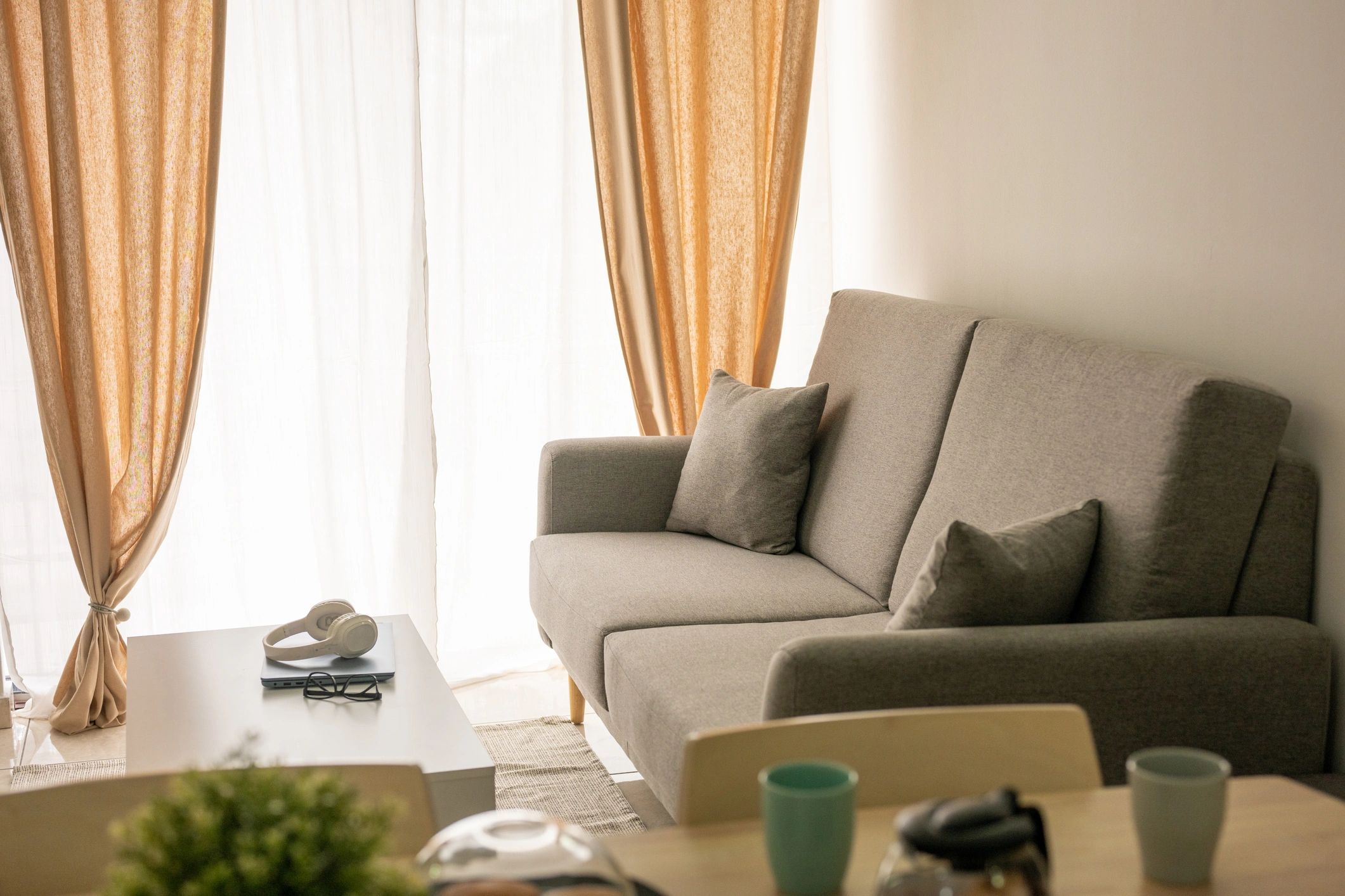 Modern living room with armchair and clean-lined furniture