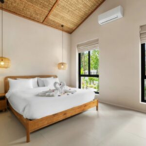 Modern bedroom in a luxury villa